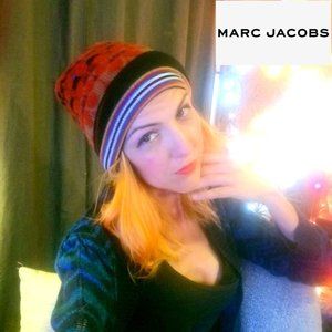 MARC JACOBS - Merino Wool Stripe/Floral Beanie O/S